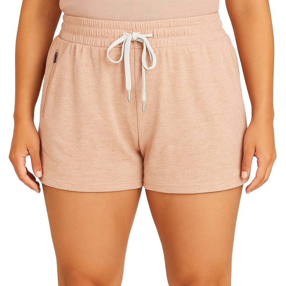 Women’s XS Soft Blush Lounge‎ Shorts with Drawstring and Zip Pockets